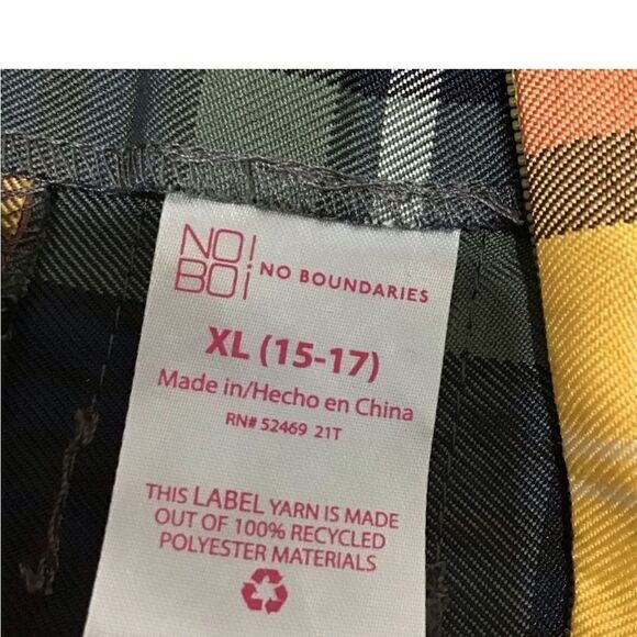 No Boundaries Plaid Pleated Mini Skirt JR Size X-Large (15-17) - Picture 7 of 10